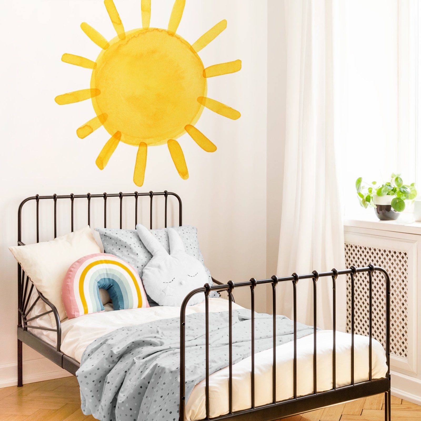 Watercolor Sun • Extra Large • Peel-and-Stick Wall Decals – Mej Mej, image size:1445x1445