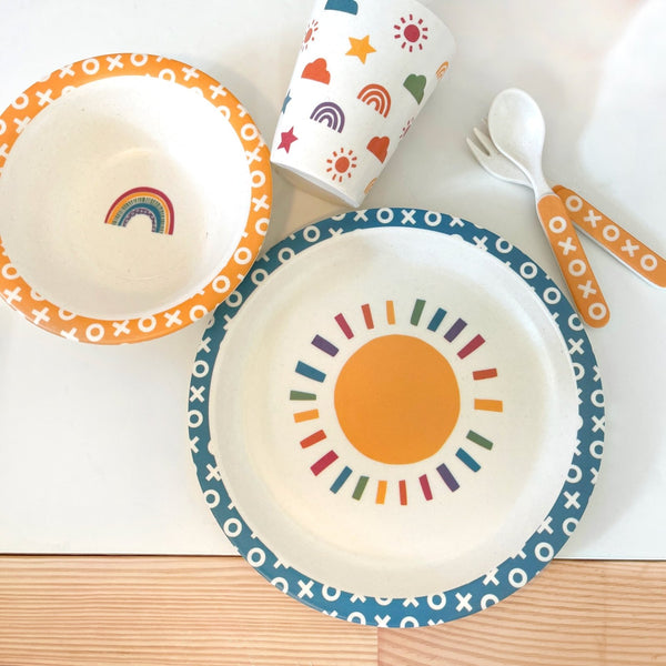 Rainbow Bamboo Mealtime Dish Set 1