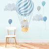 Elephant in Basket • Blue • Large • Peel-and-Stick Wall Decals