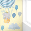 Elephant in Basket • Blue • Large • Peel-and-Stick Wall Decals