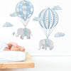 Elephants Floating Hot Air Balloons • Blue • Peel-and-Stick Wall Decals