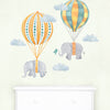 Elephants Floating Hot Air Balloons • Neutral • Peel-and-Stick Wall Decals
