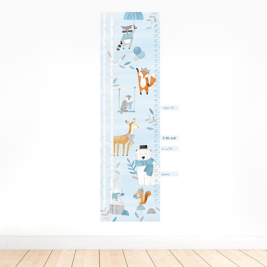 Woodland Growth Chart • Blue • PeelandStick Wall Decals Mej Mej