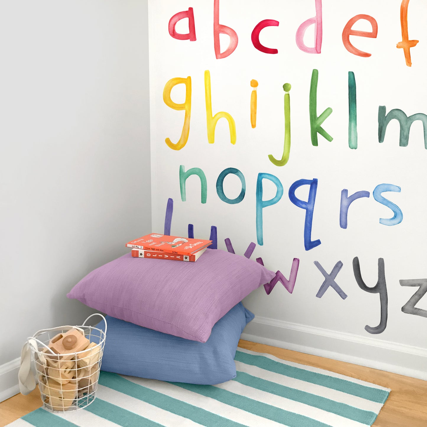 Lowercase Rainbow Watercolor Letters
