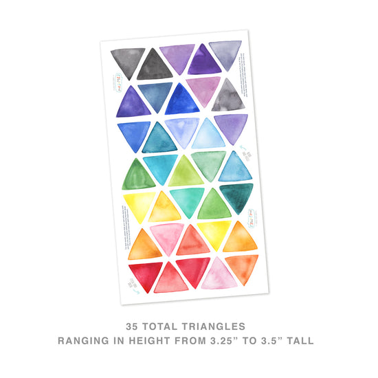 Small Rainbow Watercolor Triangles