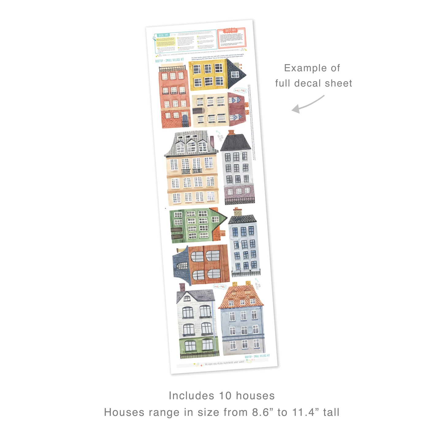 Village Kit • Small • Peel-and-Stick Wall Decals