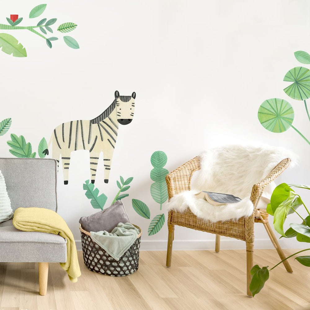 Modern Jungle Zebra Kit • Peel - and - Stick Wall Decals 1