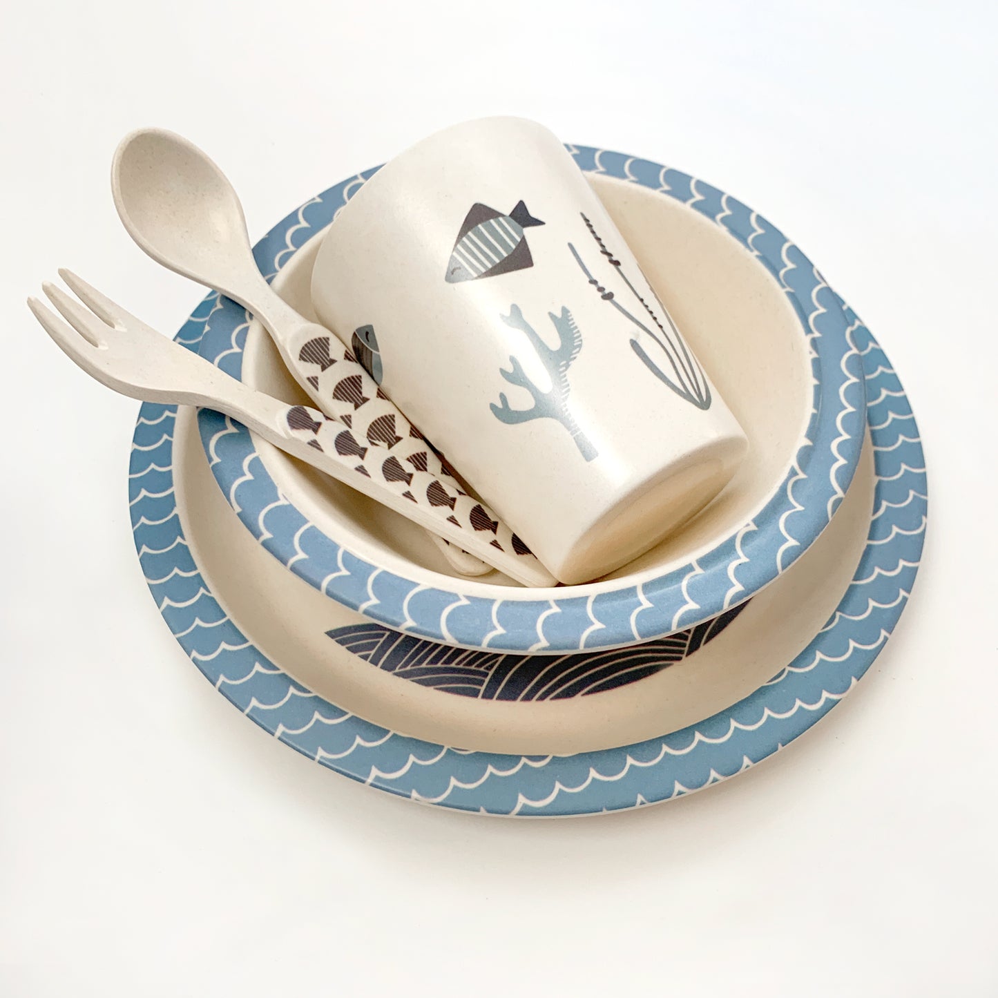 Under The Sea Bamboo Mealtime Dish Set
