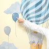 Elephant in Basket • Blue • Small • Peel-and-Stick Wall Decals