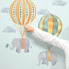 Elephants Floating Hot Air Balloons • Neutral • Peel-and-Stick Wall Decals