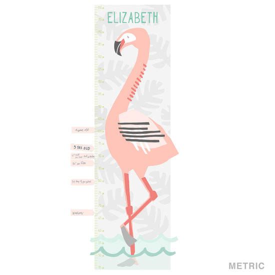 Personalized Flamingo Growth Chart