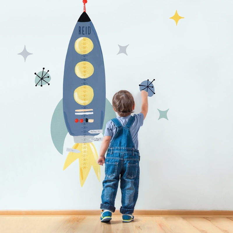 Rocket Growth Chart • Personalized • Peel - and - Stick Wall Decals 1