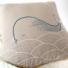 Embroidered Whale Pillow • Blue