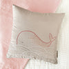 Embroidered Whale Pillow • Pink