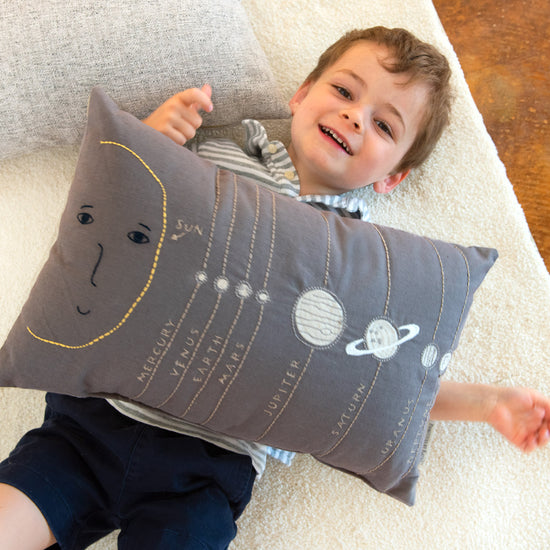 Embroidered Solar System Pillow