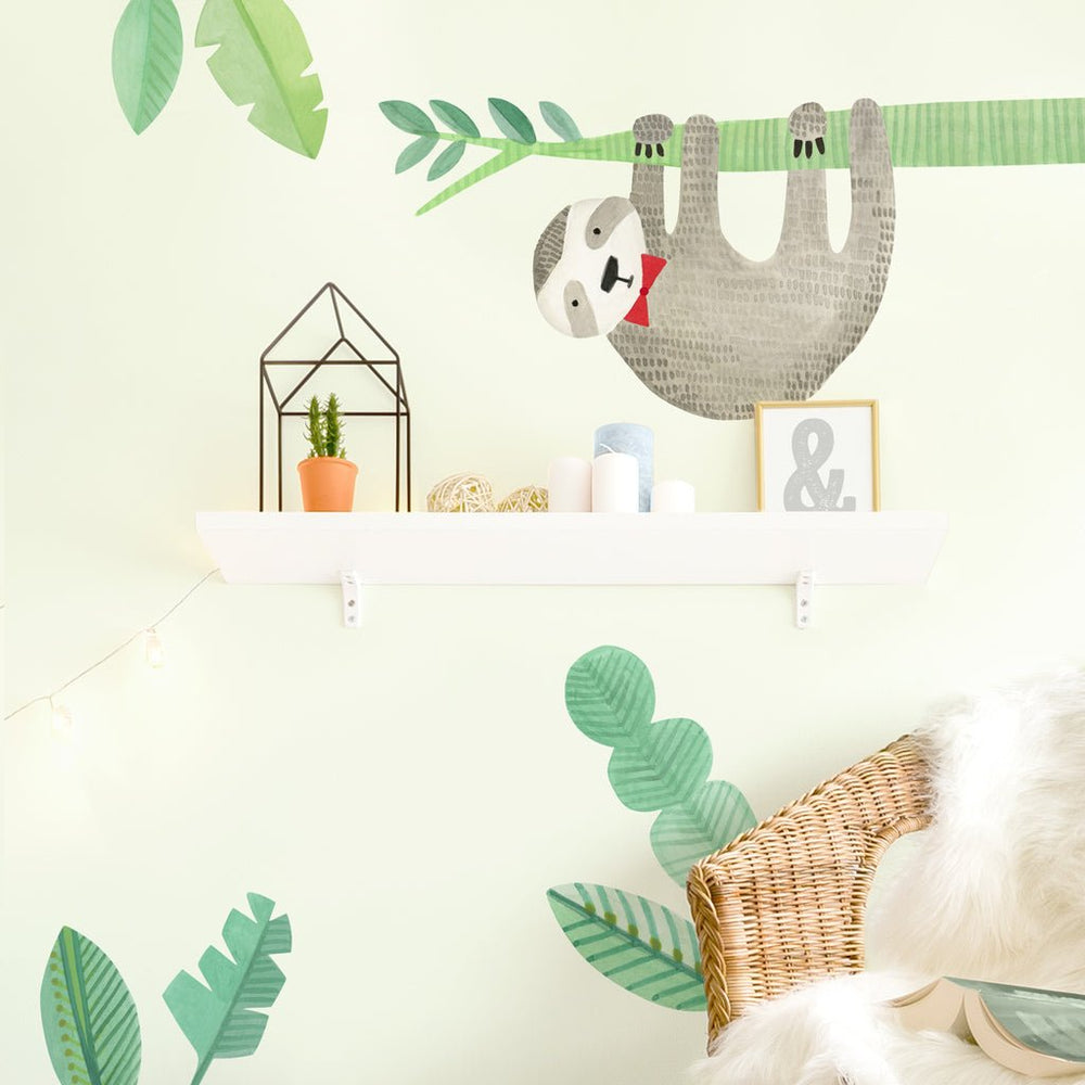 Modern Jungle Sloth Kit • Peel - and - Stick Wall Decals 1