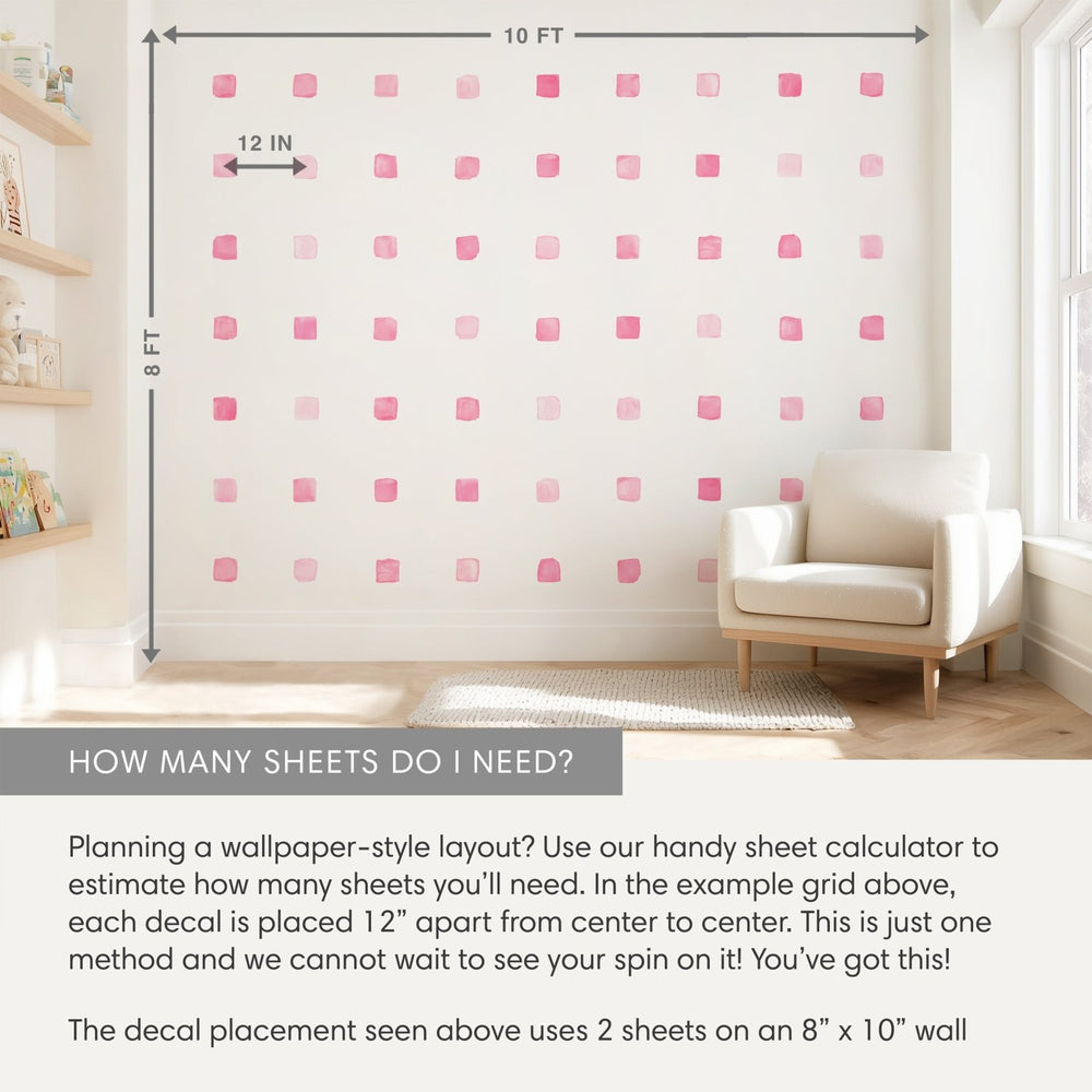 
                  
                    Watercolor Squares • Choose - a - Color • Small • Peel - and - Stick Wall Decals 4
                  
                