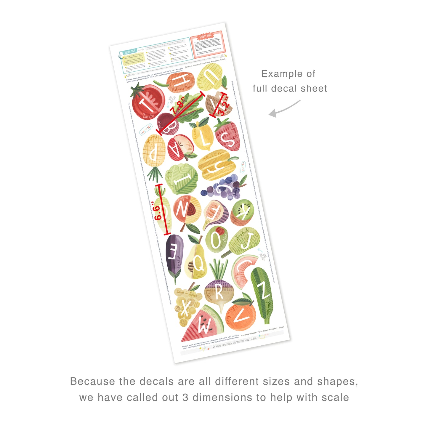 Farm Fresh Alphabet • Small • Peel-and-Stick Wall Decals