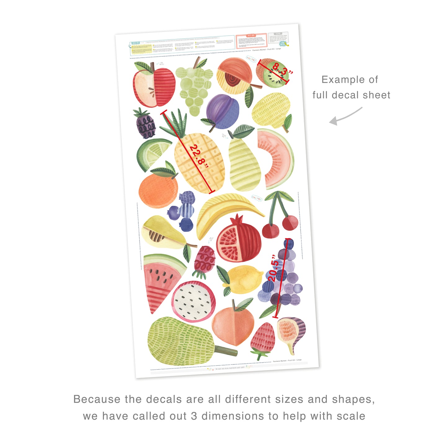 Fruit Kit • Large • Peel-and-Stick Wall Decals