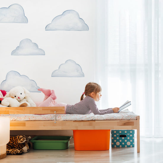 Watercolor Clouds Stylized • Large • Peel-and-Stick Wall Decals