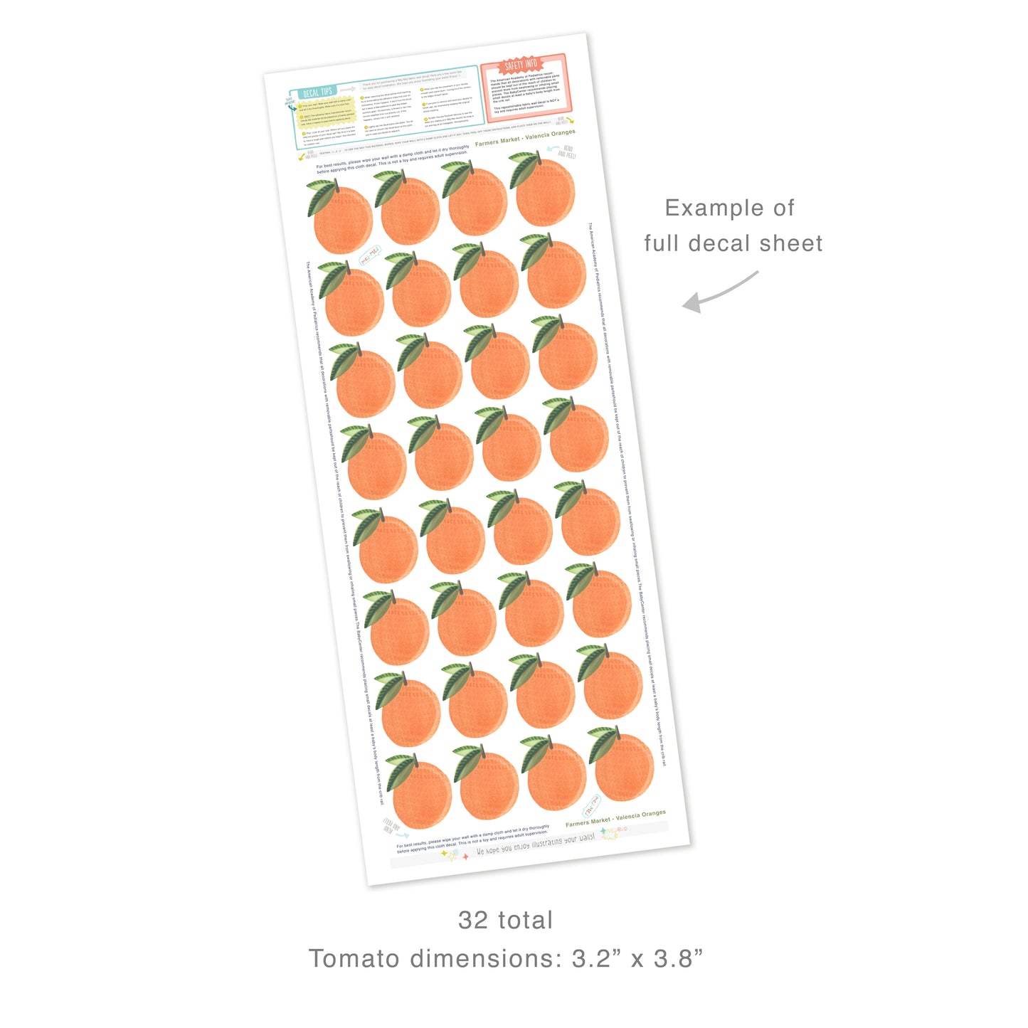 Valencia Oranges • Peel-and-Stick Wall Decals