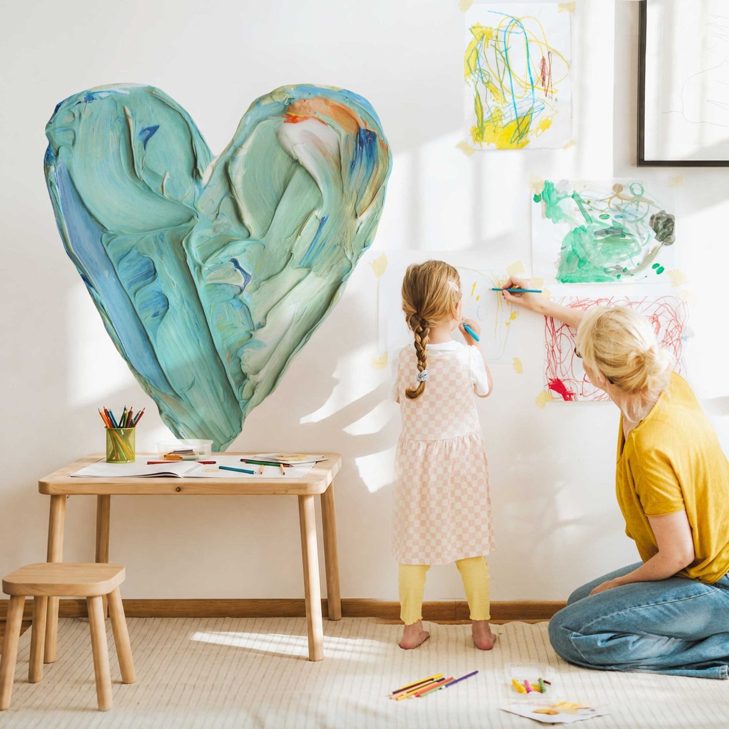 Paintbox Heart • Sea Glass • Peel-and-Stick Wall Decals 1