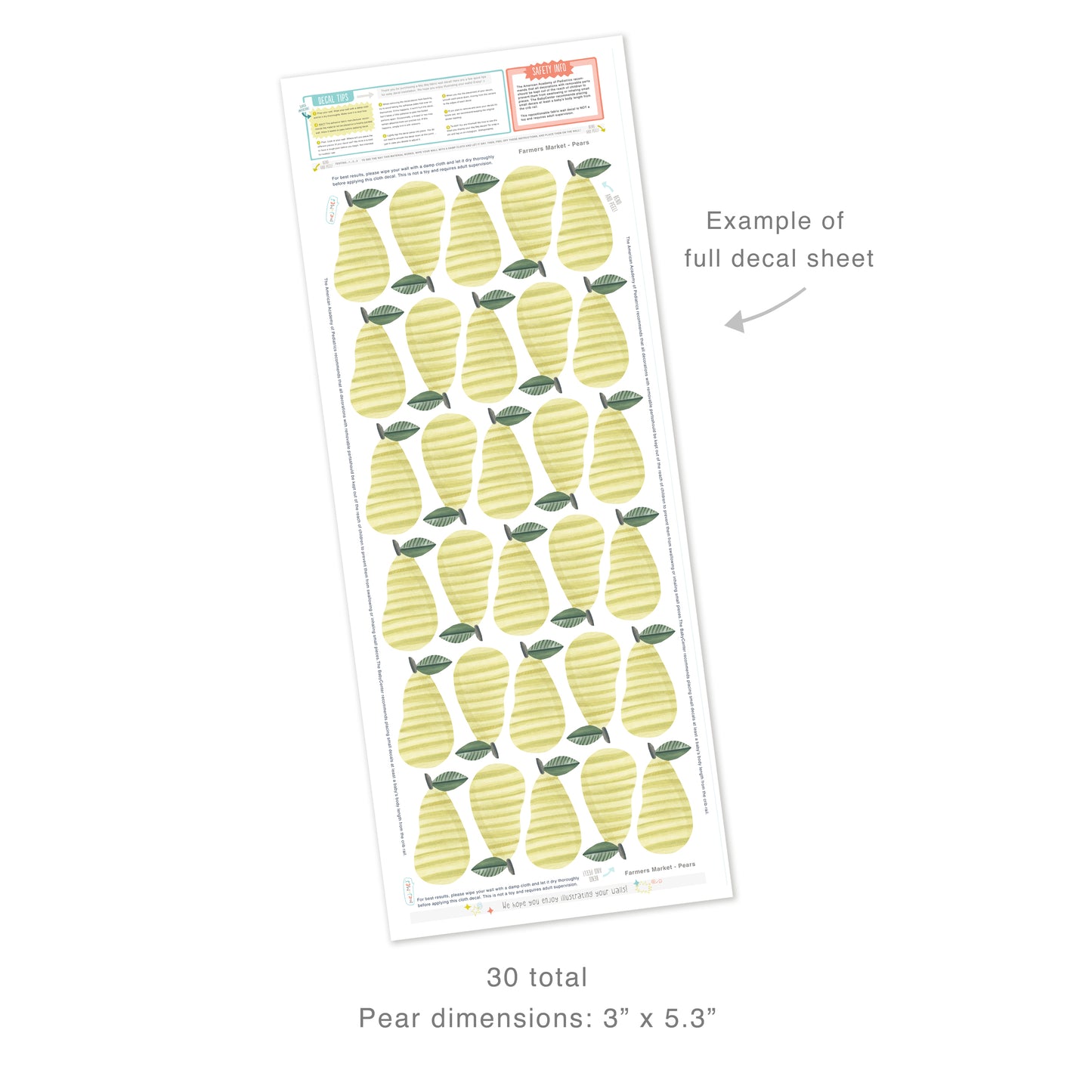 Pears • Peel-and-Stick Wall Decals