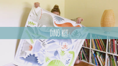 Cute video of the founder and nephew installing the dino kit in his toddler bedroom together