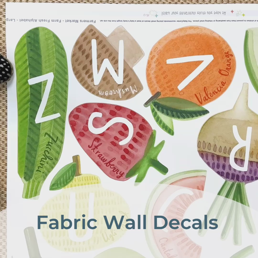 Load and play video in Gallery viewer, Farm Fresh Alphabet • Large • Peel-and-Stick Wall Decals
