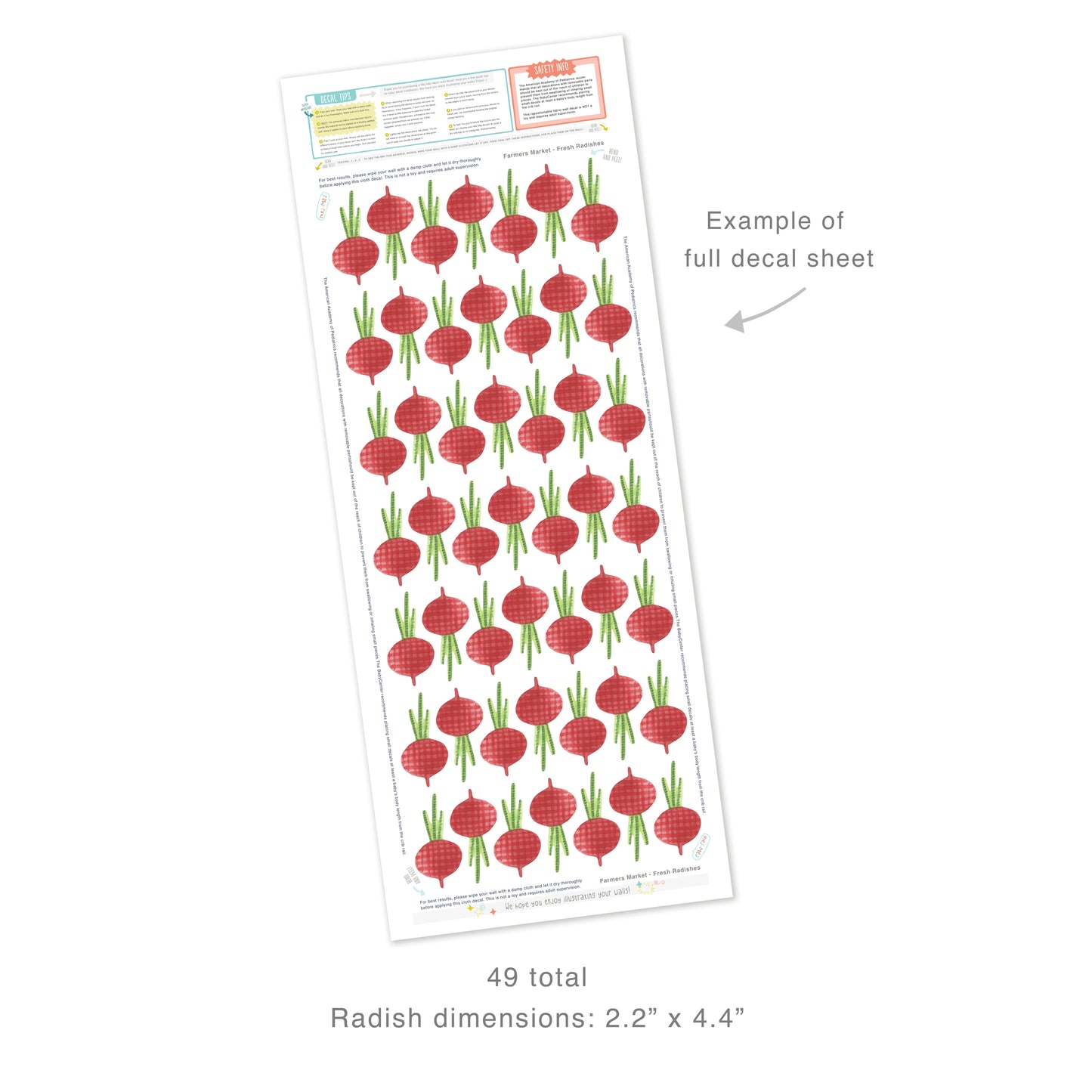 Fresh Radishes • Peel-and-Stick Wall Decals