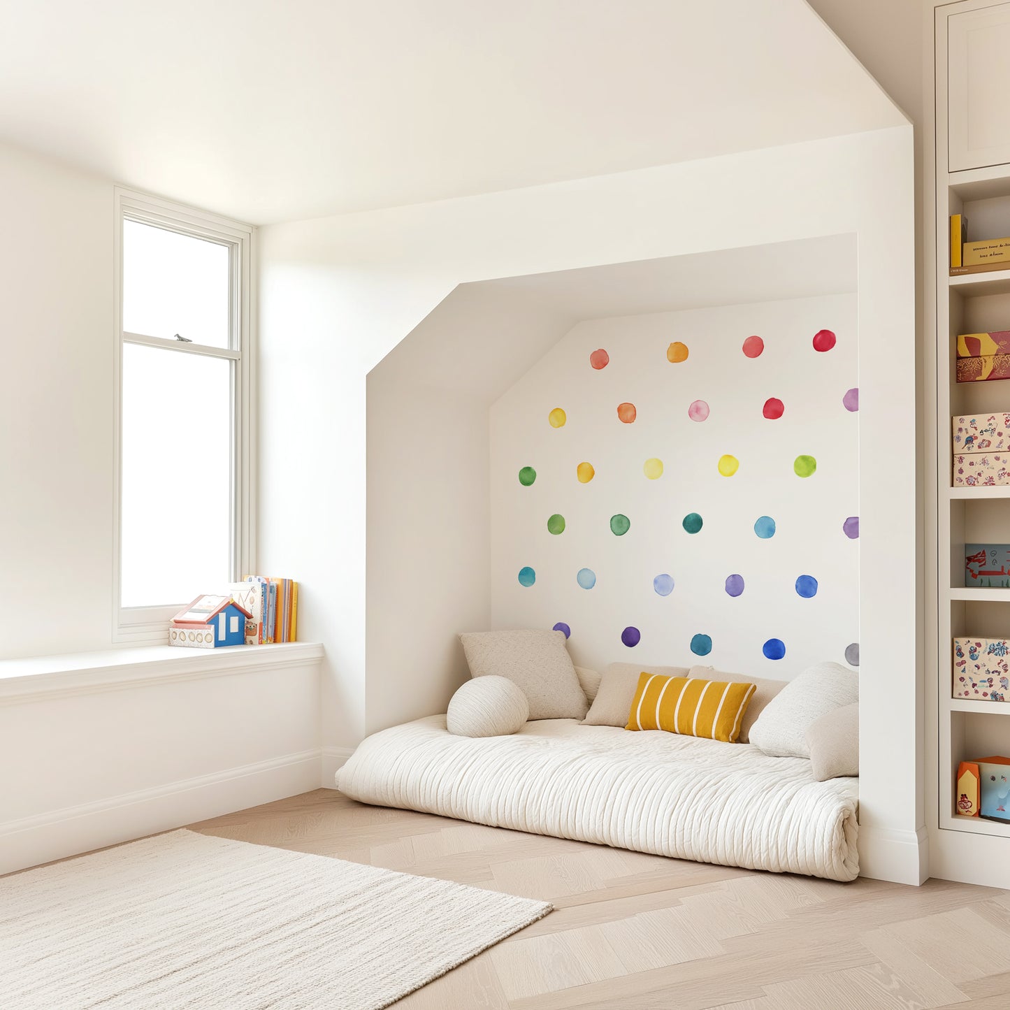 Watercolor Dots • Rainbow • Small • Peel-and-Stick Wall Decals