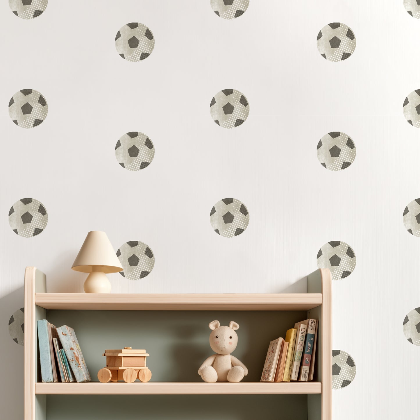 Soccer Peel-and-Stick Removable Fabric Wall Decals