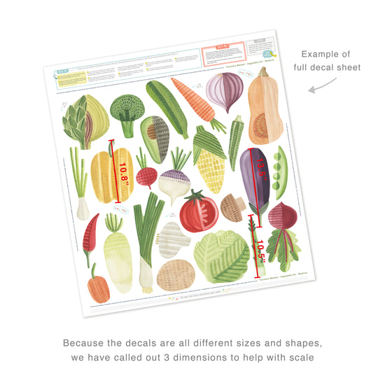 Vegetable Kit • Medium • Peel-and-Stick Wall Decals
