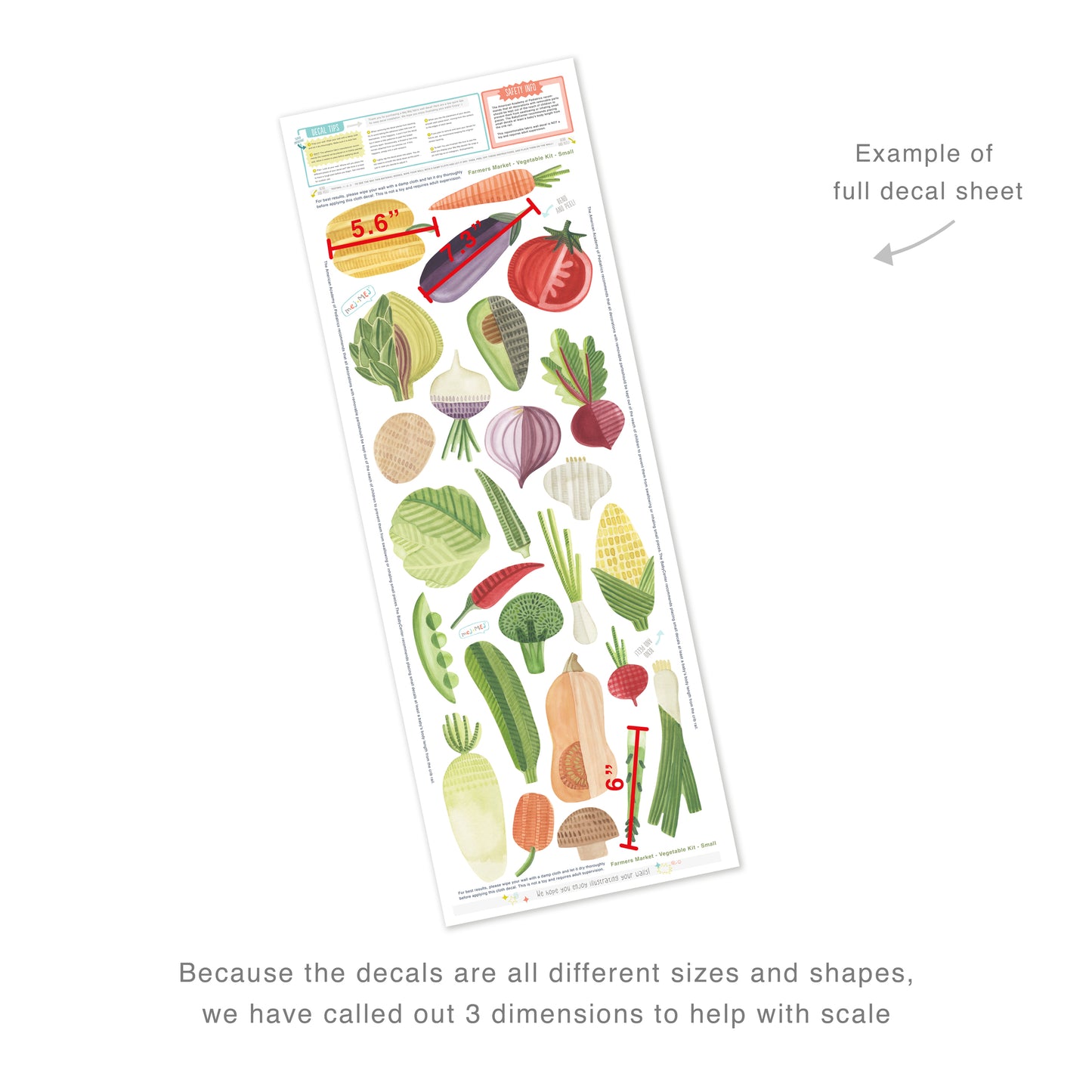 Vegetable Kit • Small • Peel-and-Stick Wall Decals